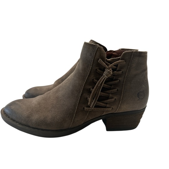 Born Lace-Up Brown Ankle Booties - Picture 1 of 8